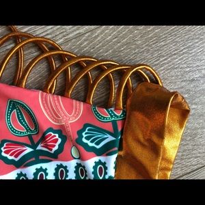 High waist exotic bikini orange gold size s / m